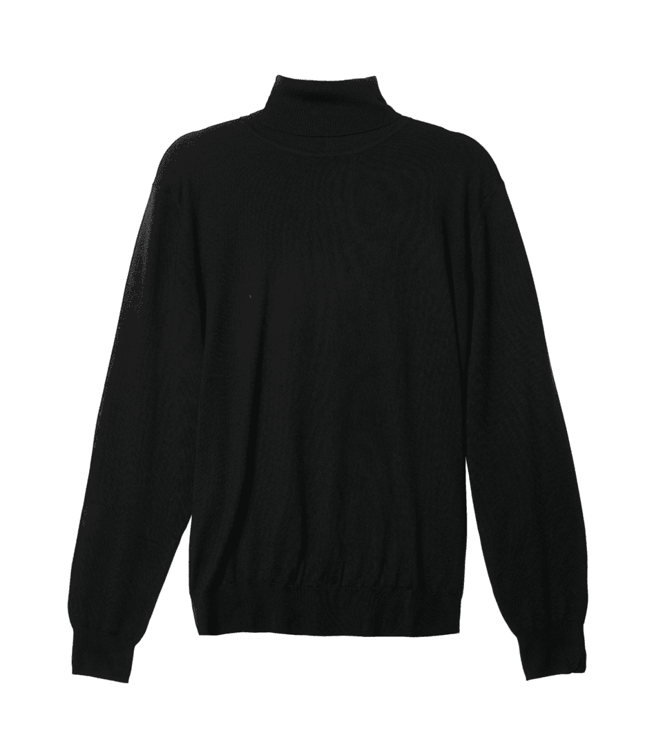 (product) Black Silk Cashmere Turtle Neck
