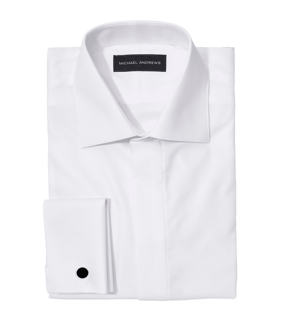 Michael Andrews Fly Front Pique Tux Shirt